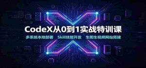 CodeX从0到1实战特训课:多系统本地部署,Skill技能开发,生图生视频网站搭建-晓懂云创
