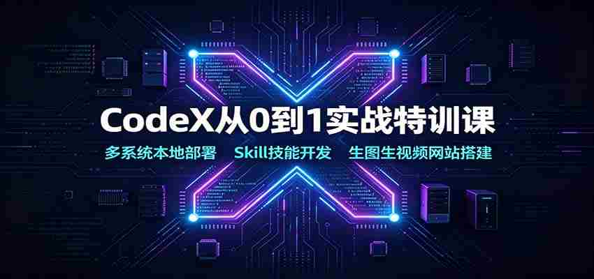 CodeX从0到1实战特训课:多系统本地部署,Skill技能开发,生图生视频网站搭建-晓懂云创