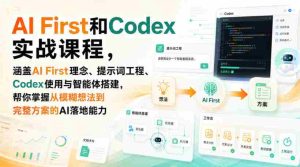 AI First和Codex实战课,涵盖AI First理念、提示词工程、Codex使用与智能体搭建,掌握从模糊想法到完整方案的AI落地能力-晓懂云创