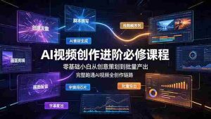 (19159期)AI视频创作进阶必修课程:零基础小白从创意策划到批量产出,完整跑通AI视频全创作链路-晓懂云创