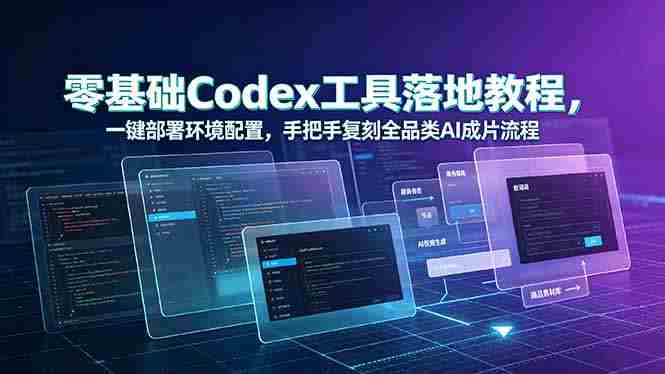 （19152期）零基础Codex工具落地教程，一键部署环境配置，手把手复刻全品类AI成片流程-晓懂云创