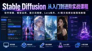 Stable Diffusion从入门到进阶实战课程|软件部署、模型运用、提示词精修、Lora炼丹、AI图文视频全能落地教程-晓懂云创