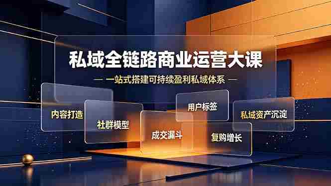 （19166期）私域全链路商业运营大课，内容打造社群模型成交漏斗，一站式搭建可持续盈利私域体系-晓懂云创