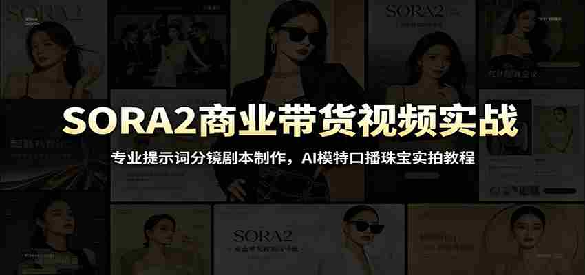 SORA2商业带货视频实战：专业提示词分镜剧本制作，AI模特口播珠宝实拍教程-晓懂云创