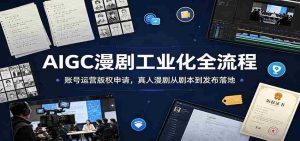 AIGC漫剧工业化全流程:账号运营版权申请,真人漫剧从剧本到发布落地-晓懂云创