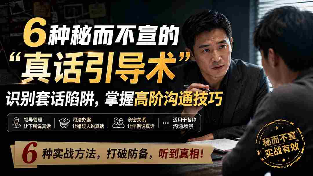 （20113期）付费文章：6种秘而不宣的“真话引导术”识别套话陷阱，掌握高阶沟通技巧-晓懂云创