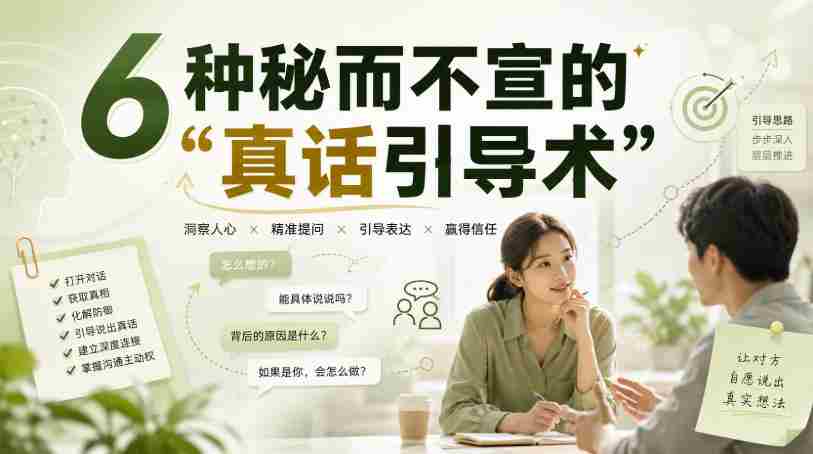 付费文章:6种秘而不宣的“真话引导术”-晓懂云创