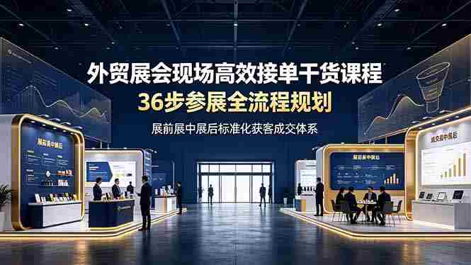 (19157期)外贸展会现场高效接单干货课程,36步参展全流程规划,展前展中展后标准化获客成交体系-晓懂云创