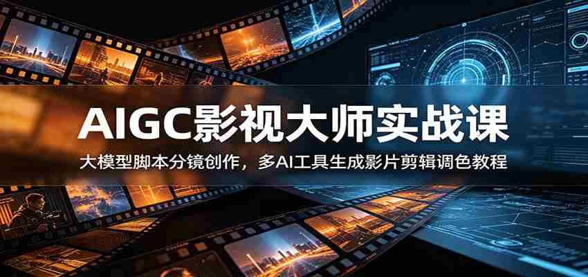 AIGC影视大师实战课:大模型脚本分镜创作,多AI工具生成影片剪辑调色教程-晓懂云创