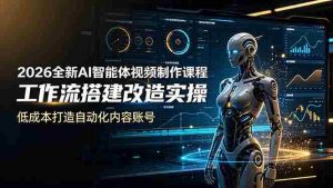 (19127期)2026全新AI Codex智能体视频制作课程,工作流搭建改造实操,低成本打造自动化内容账号-晓懂云创