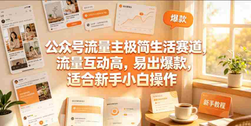 公众号流量主极简生活赛道,流量互动高,易出爆款,适合新手小白操作-晓懂云创