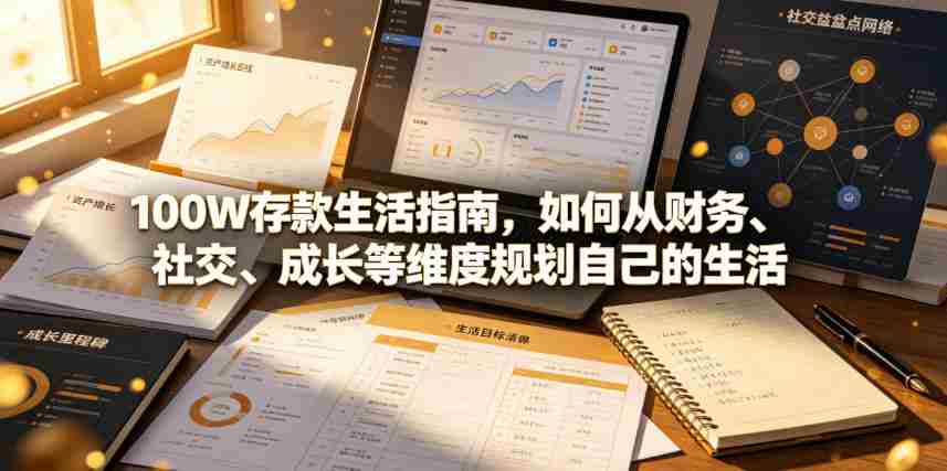 付费文章：100W存款生活指南，如何从财务、社交、成长等维度规划自己的生活-晓懂云创