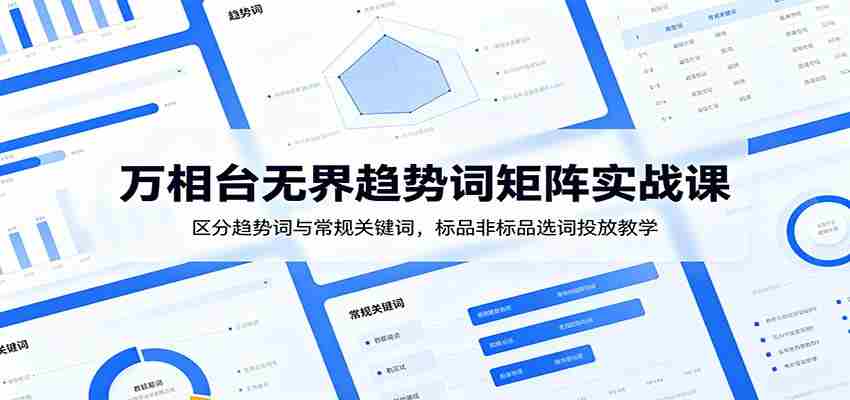 万相台无界趋势词矩阵实战课：区分趋势词与常规关键词，标品非标品选词投放教学-晓懂云创