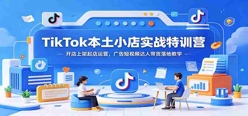 TikTok本土小店实战特训营:开店上架起店运营,广告短视频达人带货落地教学-晓懂云创