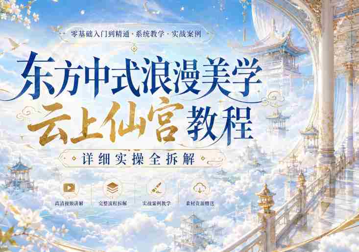 东方中式浪漫美学云上仙宫教程,详细实操全拆解-晓懂云创