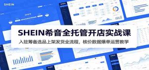 SHEIN希音全托管开店实战课：入驻筹备选品上架发货全流程，核价数据爆单运营教学-晓懂云创
