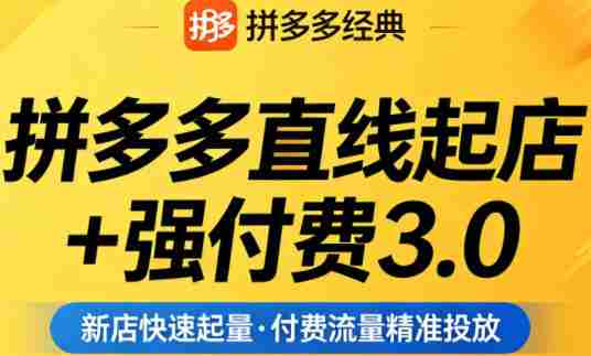 拼多多直线起店+强付费3.0,教你稳定起店、高效控投产、破解流量瓶颈(更新6月)-晓懂云创