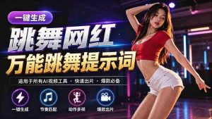 (20146期)跳舞网红一键生成!万能AI跳舞提示词-任何模型都能用-晓懂云创