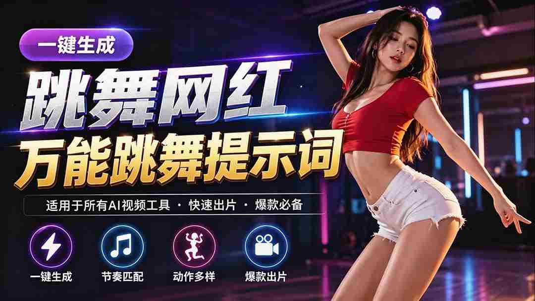 (20146期)跳舞网红一键生成!万能AI跳舞提示词-任何模型都能用-晓懂云创