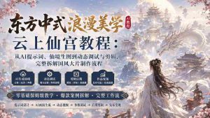 (20147期)东方中式浪漫美学云上仙宫教程:从AI提示词、仙境生图到动态调试与剪辑,完整拆解国风大片制作流程-晓懂云创