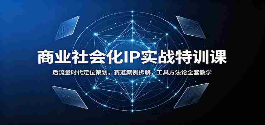 商业社会化IP实战特训课:后流量时代定位策划,赛道案例拆解,工具方法论全套教学-晓懂云创