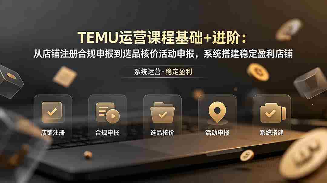 (19081期)TEMU运营课程(基础+进阶):从店铺注册合规申报到选品核价活动申报,系统搭建稳定盈利店铺-晓懂云创