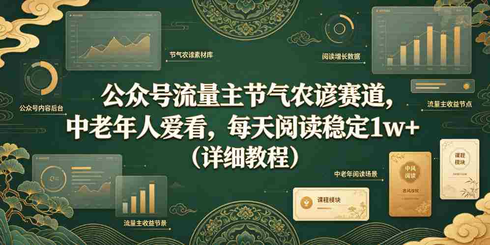 公众号流量主节气农谚赛道,中老年人爱看,每天阅读稳定1w+(详细教程)-晓懂云创