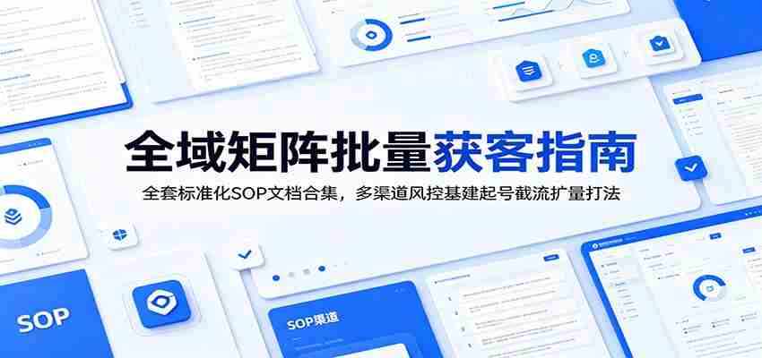 全域矩阵批量获客指南:全套标准化SOP文档合集,多渠道风控基建起号截流扩量打法-晓懂云创
