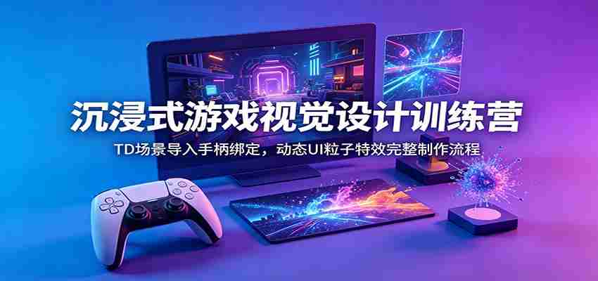 沉浸式游戏视觉设计训练营:TD场景导入手柄绑定,动态UI粒子特效完整制作流程-晓懂云创