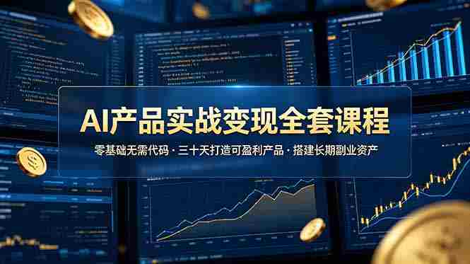 (19074期)AI产品实战变现全套课程,零基础无需代码,三十天打造可盈利产品搭建长期副业资产-晓懂云创