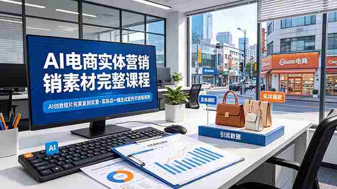 (19076期)AI电商实体营销素材完整课程,AI创意短片完美复刻实景,实体店一键生成宣传引流短视频-晓懂云创
