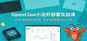 OpenClaw小龙虾部署实战课：本体大脑完整安装流程，新手快速搭建AI运行环境-晓懂云创