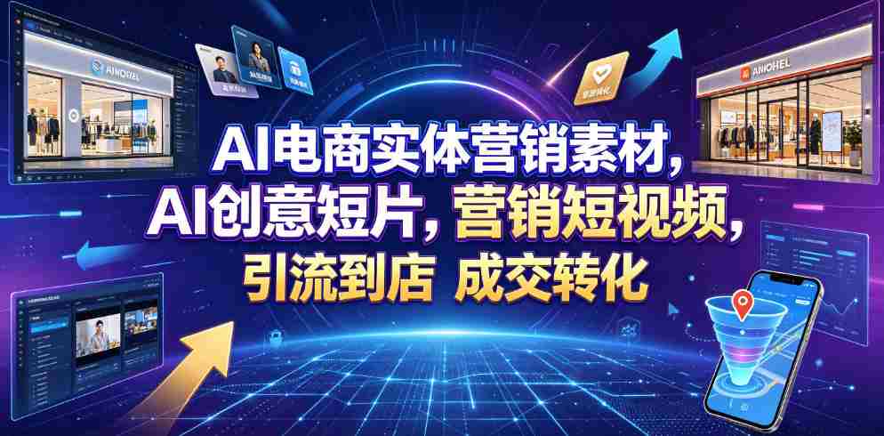 AI电商实体营销素材,AI创意短片,高效打造营销短视频,轻松引流到店,稳定提升门店客流与成交转化-晓懂云创