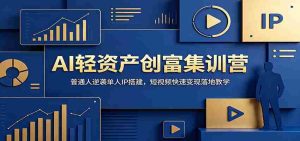 AI轻资产创富集训营:普通人逆袭单人IP搭建,短视频快速变现落地教学-晓懂云创
