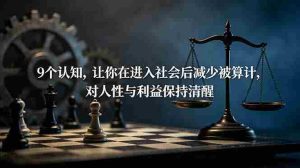 （19042期）付费文章：9个认知，让你在进入社会后减少被算计，对人性与利益保持清醒-晓懂云创