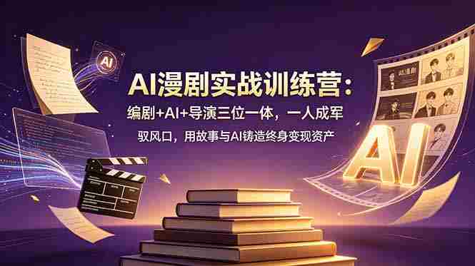 （19032期）AI漫剧实战训练营：编剧+AI+导演三位一体，一人成军 驭风口，用故事与AI铸造终身变现资产-晓懂云创