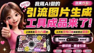 （20183期）自媒体引流工具来了，把你的微信藏到图片中，正面看是乱七八糟的乱码，手机平躺从充电口看就能看出实际内容-晓懂云创