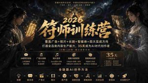 （20186期）符师训练营-35天成为AI时代创作者，广告+短片+长剧+智能体四大实战方向，掌握从创意到上线的完整工作流-晓懂云创