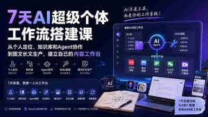 (20190期)7天AI超级个体工作流搭建课:从个人定位、知识库和Agent协作到图文长文生产,建立自己的内容工作台-晓懂云创