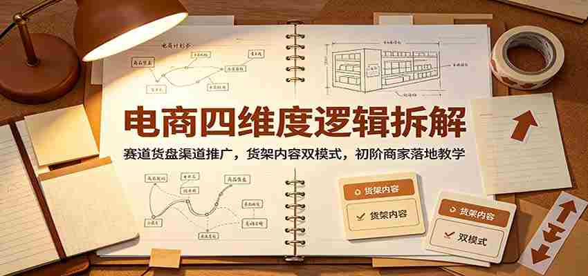 电商四维度逻辑拆解:赛道货盘渠道推广,货架内容双模式,初阶商家落地教学-晓懂云创