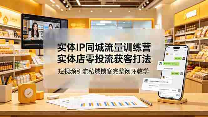 (18999期)实体IP同城流量训练营:实体店零投流获客打法,短视频引流私域锁客完整闭环教学-晓懂云创