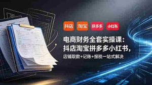 (19001期)电商财务全套实操课:抖店淘宝拼多多小红书,店铺取数+记账+报税一站式解决-晓懂云创