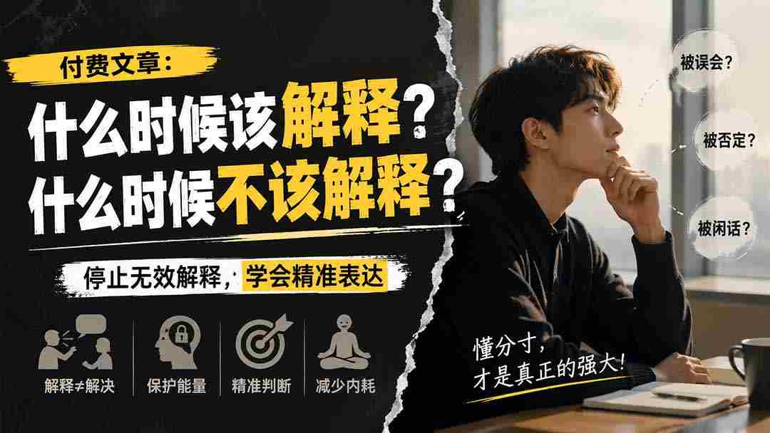 (20223期)付费文章:什么时候该解释?什么时候不该解释?-晓懂云创