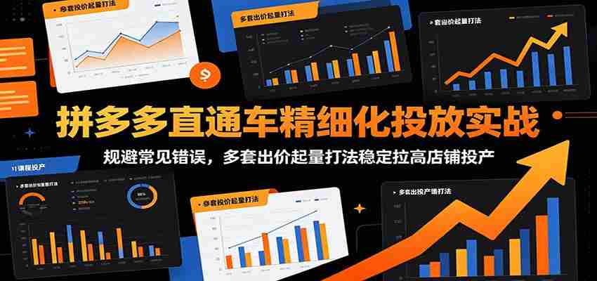 拼多多直通车精细化投放实战:规避常见错误,多套出价起量打法稳定拉高店铺投产-晓懂云创