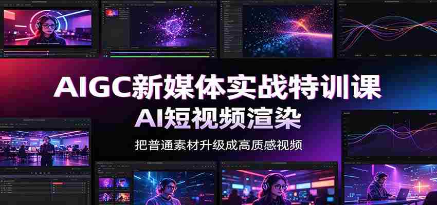 AIGC新媒体实战特训课:工具入门实操,AI短视频渲染,数字人商业视频制作-晓懂云创