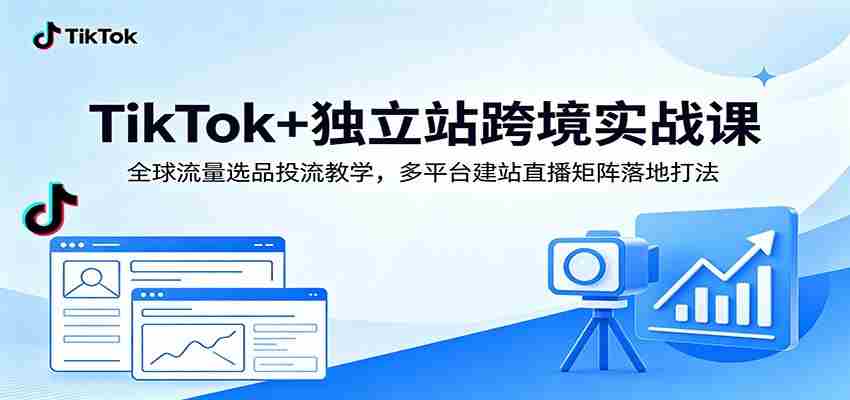 TikTok+独立站跨境实战课：全球流量选品投流教学，多平台建站直播矩阵落地打法-晓懂云创