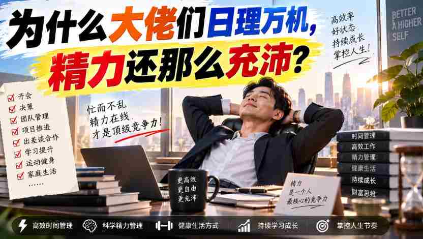 付费文章：为什么大佬们日理万机，精力还那么充沛？-晓懂云创