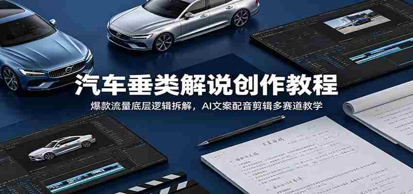 汽车垂类解说创作教程：爆款流量底层逻辑拆解，AI文案配音剪辑多赛道教学-晓懂云创