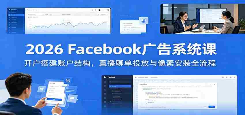 2026 Facebook广告系统课：开户搭建账户结构，直播聊单投放与像素安装全流程-晓懂云创