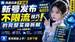 网盘拉新实战干货,新号不限流打法分享,看完就能上手!-晓懂云创